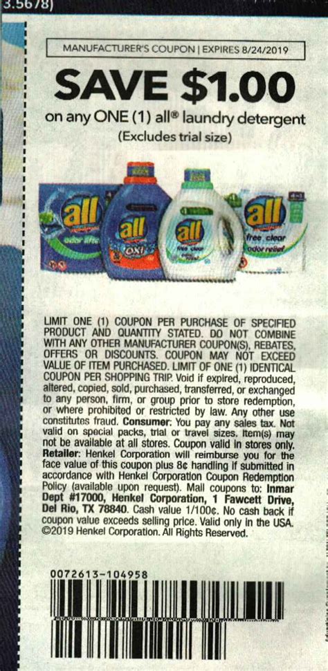 Free All Detergent Printable Coupons Printable Templates