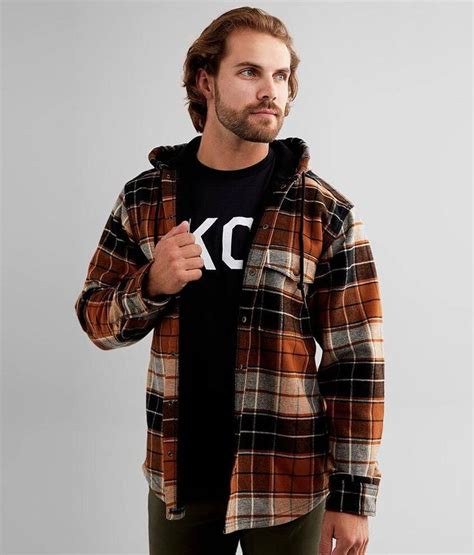 Wolverine Bucksaw Flannel Hooded Shacket Mens Flannel Outfits Men