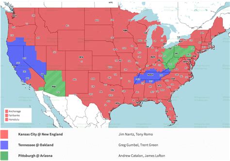 Nfl Week 14 Coverage Map Tv Schedule For Cbs Fox Regional Broadcasts