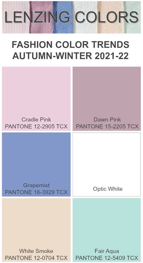 150 lenzing colors fashion color trend 2021 2022 ideas pantone colour palettes pantone