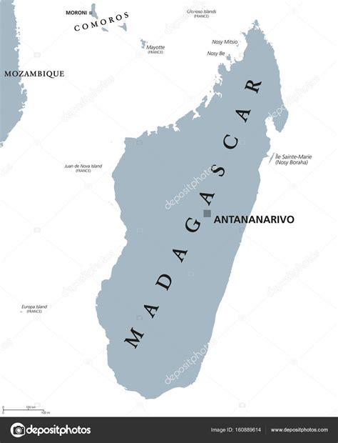 Mapa Político De Madagáscar Imagem Vetorial De © Furian 160889614