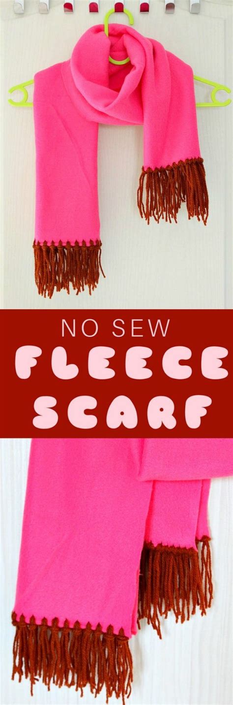 No Sew Fleece Scarf Tutorial Sewing Fleece Fleece Scarf Scarf Tutorial