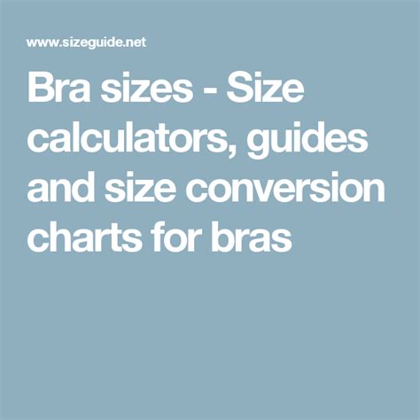 Bra Sizes Size Calculators Guides And Size Conversion Charts For