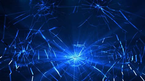 Shatered Glass Broken Glass Background Epic Animation Blue Shattered
