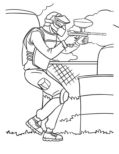 Paintballer Coloring Page For Kids 19466167 Vector Art At Vecteezy