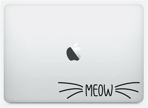 Meow With Whiskers Decal Cat Laptop Decal Vinyl Macbook Etsy