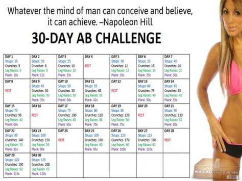 30 Day Ab Challenge Fitness Sixpack Workout Training To Be Fit 30