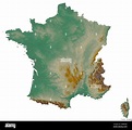 Forme de la France avec sa capitale isolée sur fond blanc. Carte ...