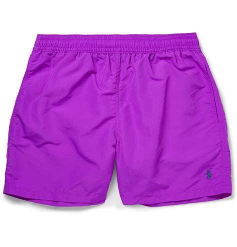 Lyst Polo Ralph Lauren Mid Length Swim Shorts In Purple For Men