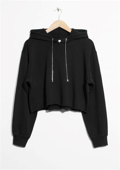 and other stories image 1 of cropped hoodie in black hoodies cropped hoodie fashion