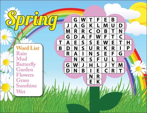 Spring Word Search Best Coloring Pages For Kids