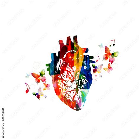 Colorful Human Heart Design Stock Vector Adobe Stock