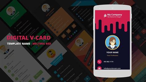 Business cards meet the digital age. Digital Business Card Template | Digital vCard Template - MeltingRed - YouTube