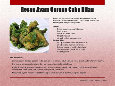 Bagi kebanyakan orang indonesia rasanya makan dengan apapun kurang lengkap jika belum menyantap pedasnya sambal. EL RASYAD World: Resep Ayam Goreng Cabe Hijau