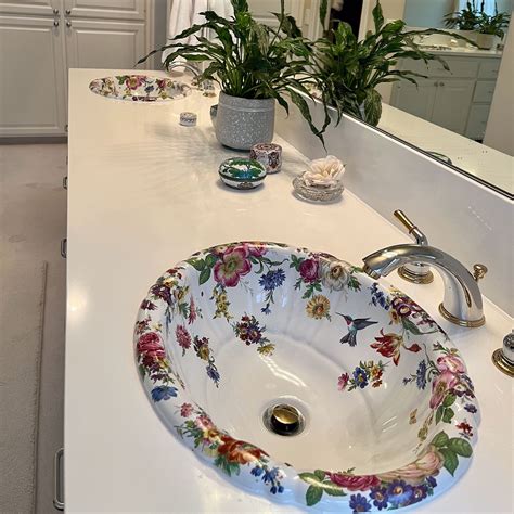 Scented Garden And Hummingbird Painted Sink Decoratedbathroom