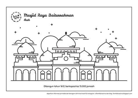 Baru Download Gratis Printable Mewarnai 6 Masjid Nusantara