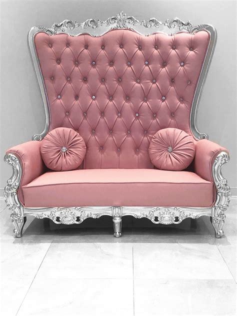 Save money online with high chairs deals, sales, and discounts march 2021. Double High Back Queen Throne Chair in Pink Leather and ...