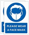 Please Wear A Mask Print Wear A Face Mask Sign Social Distancing Poster ...