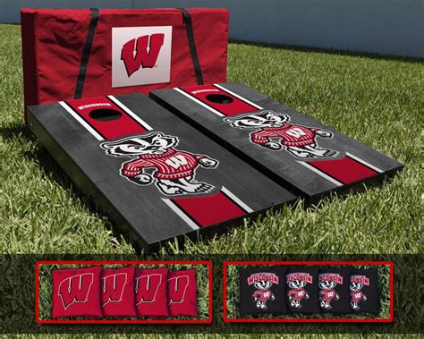 Pregame Party On Wisconsin Corn Hole Game Bags Logo Cornhole