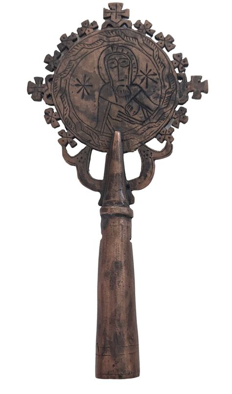Antique Ethiopian Orthodox Coptic Christian Copper Processional Cross
