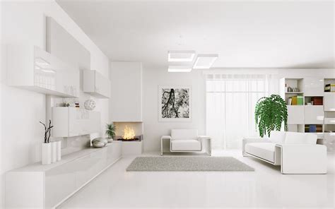Living Room Minimalist White Interior Design Decoomo