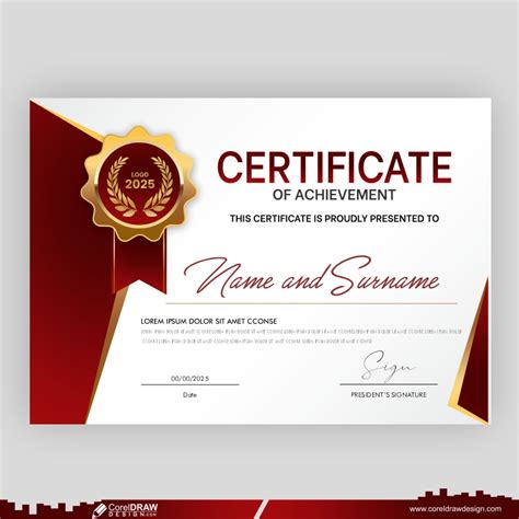 Download Professional Red Diploma Certificate Template In Premium Style