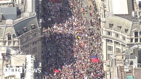 Aerial View Of London Anti Trump Protest