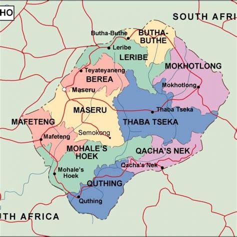 Lesotho from mapcarta, the open map. Lesotho Maps | Vector & Wall Maps made in Barcelona from ...
