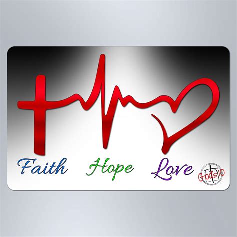 Faith Hope Love Heartbeat Small Magnet Gods10com
