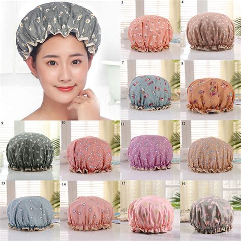 Waterproof Bath Hat Double Layer Shower Hair Cover New Unicorn Pony