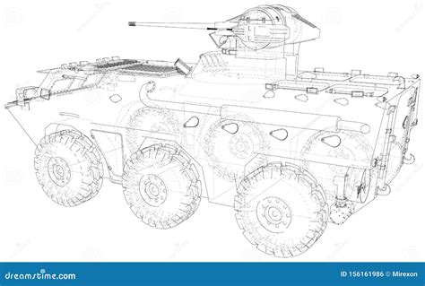 Blueprint Military Vehicle Eps10 Format Stock Vector Illustration Of