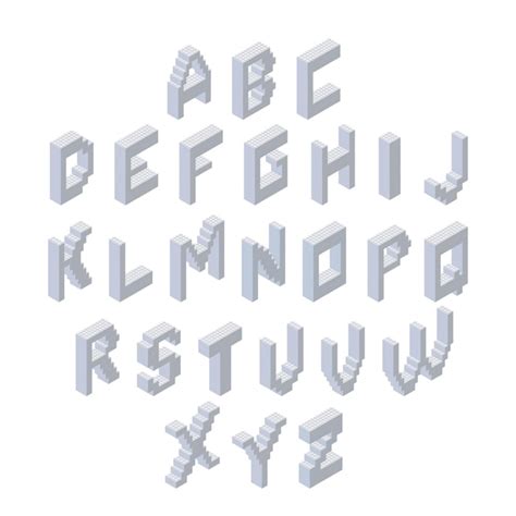Premium Vector Alphabet Set Isometric 3d Font Made From Plastic Blocks