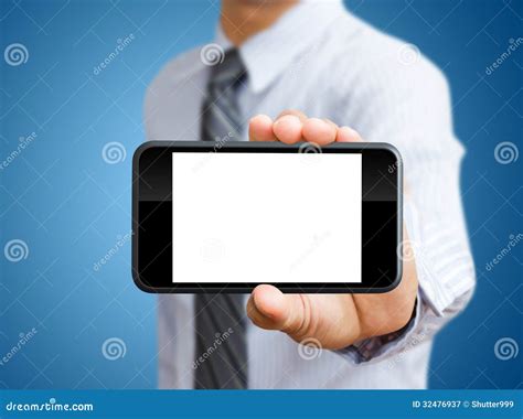 Touch Screen Mobile Phone In Hand Stock Image Image Of Equipment