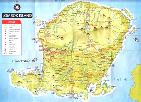 Lombok Island Tourist Map Lombok Mappery