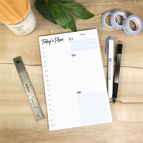 Daily Planning Notepad Daily Schedule Pad Etsy UK