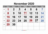 Printable November 2020 Calendar PDF-Template No.ar20m71