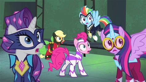Image Power Ponies Looking Surprised S4e06png My Little Pony