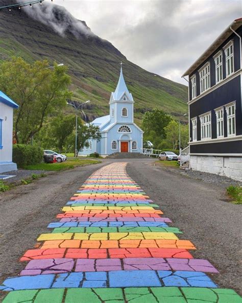 This Is The Beautiful Town Of Seyðisfjörður Tucked Away In The Fjords