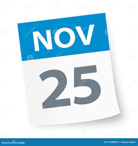 November 25 Calendar Icon Stock Illustration Illustration Of 2022