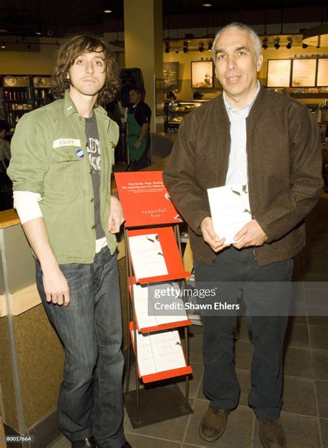 Nic Sheff And Author David Sheff Appear In A New York City Starbucks