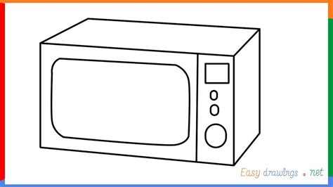 How To Draw A Microwave Step By Step For Beginners Youtube