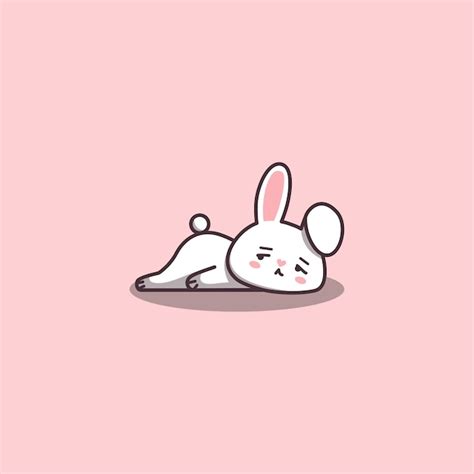 Premium Vector Cute Kawaii Hand Drawn Doodle Bored Lazy Rabbit