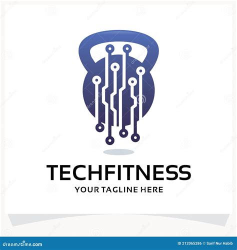 Fitness Tech Logo Modern Gym Logo Design Template Inspiration Stock