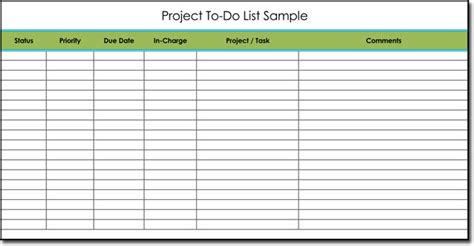 To Do List Sample Hq Printable Documents