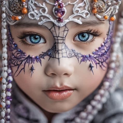 Premium Ai Image A Close Up Portrait Of A Beautiful Blue Eyed Girl In
