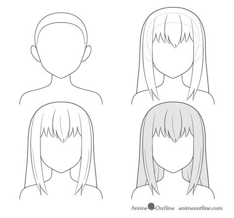 How To Draw Anime And Manga Hair Female Animeoutline