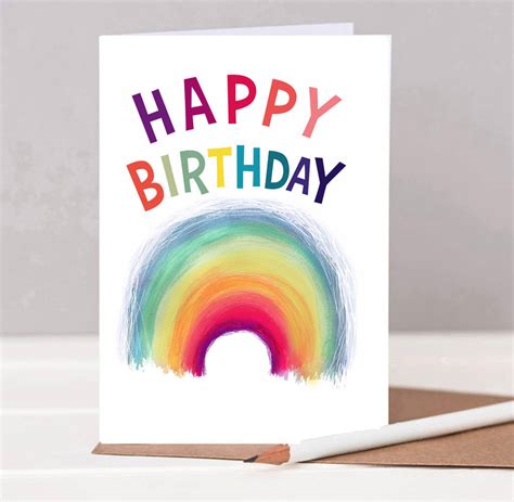 Happy Birthday Rainbow Card By Helena Tyce Designs