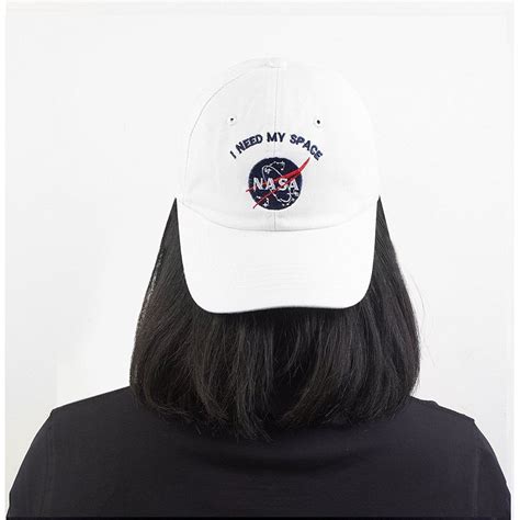 i need my space nasa cap embroidered dad hat 100 cotton baseball cap white one size