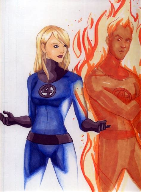 The Fantastic Four Sue And Johny Storm Invisible Woman And Human Torch By