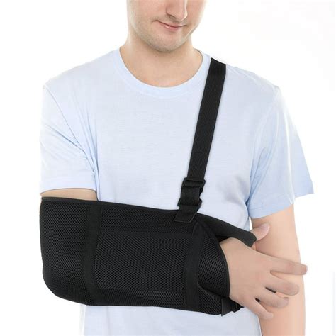 Lyumo Arm Sling Dislocated Shoulder Sling With Thumb Support Black For